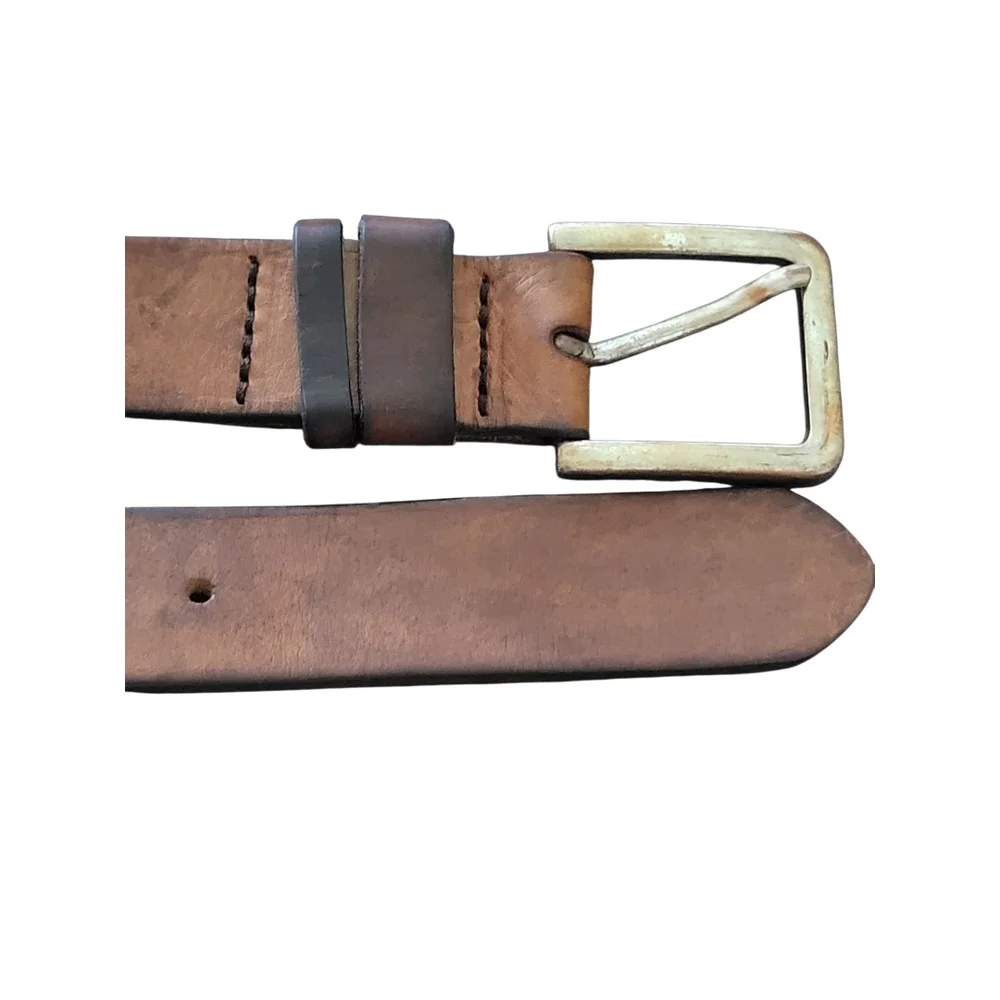 XL H&M Sweden Brown Distressed Leather Belt for Men